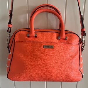 Milly Vibrant Orange Leather Bag